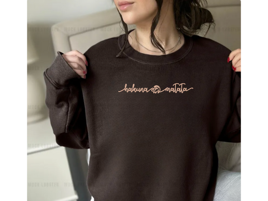 Hakuna Matata Embroidery Sweatshirt