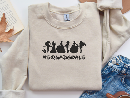 #SquadGoals Embroidery Sweatshirt