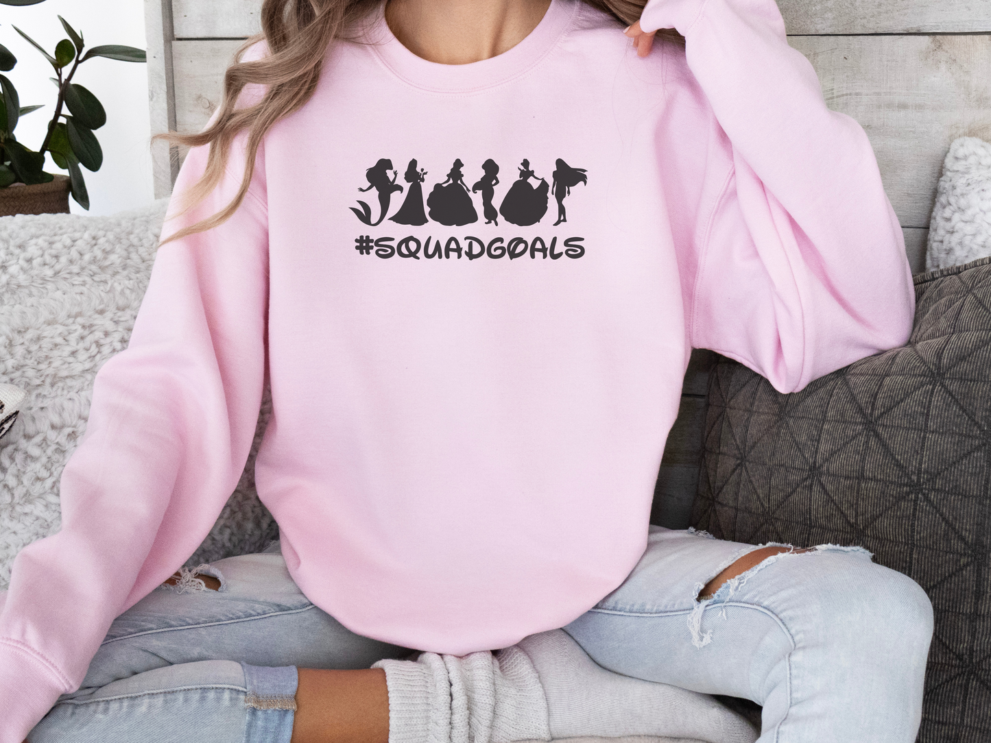 #SquadGoals Embroidery Sweatshirt