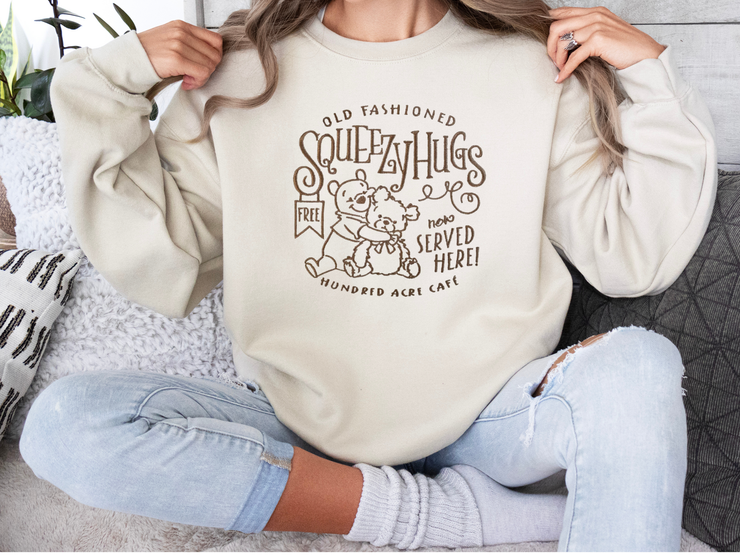 Squeezy Hugs Embroidery Sweatshirt